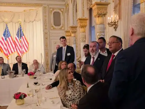 Israeli National Security Minister Itamar Ben-Gvir meets with senior members of the Republican Party at U.S. President Donald Trump's Mar-a-Lago estate in Palm Beach, Fla., April 22, 2025. Credit: Itamar Ben-Gvir/X.