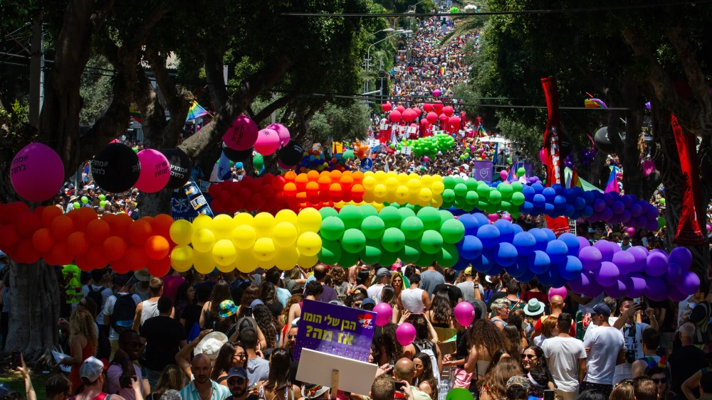 People participate at the annual Gay Pride Parade in Tel Aviv on June 14, 2019, which marked the end of Pride Week in Tel Aviv, acclaimed as one of the most gay-friendly cities in the world. Photo by Flash90.