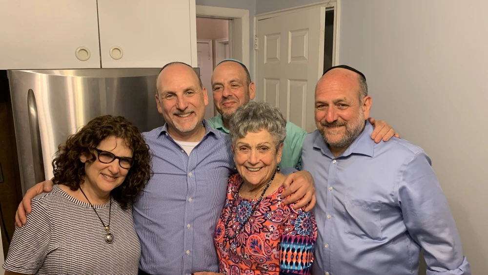 Chief Rabbi of Poland Michael Schudrich with his mother and siblings. Credit: Courtesy.