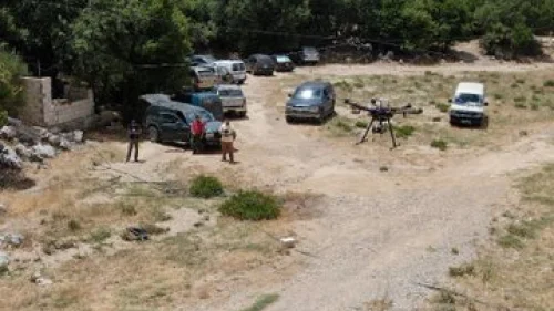 An image taken from what the Israeli military says was a Hezbollah drone downed after crossing the border from Lebanon. Source: IDF Spokesperson's Unit.