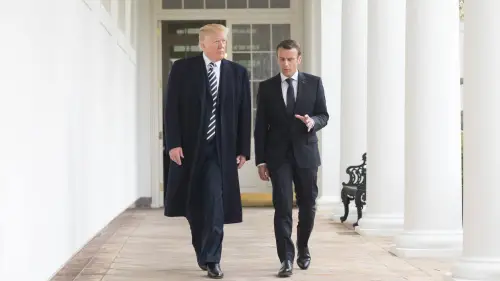 U.S. President Donald Trump and French President Emmanuel Macron at the White House on April 24, 2018. Credit: White House Photo by Shealah Craighead.