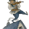 A sketch of the lead character, Tevye, from ”Fiddler on the Roof.” Credit: Morburre.