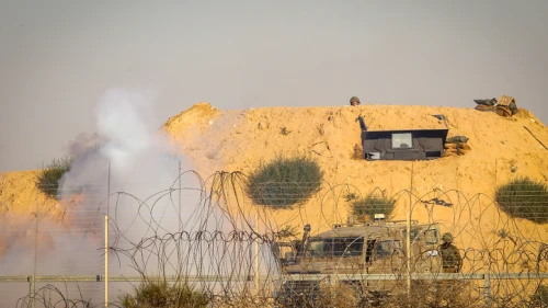 Palestinian protesters clash with Israeli security forces on the Israel-Gaza border on July 5, 2019. Photo by Abed Rahim Khatib/Flash90.