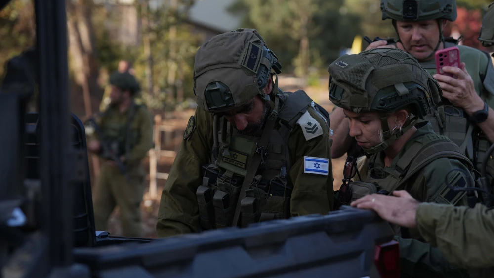 Israeli soldiers take part in a drill in a kibbutz near the Israel-Lebanon border Oct. 20, 2025. Photo by Ayal Margolin/Flash90.