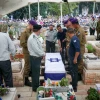 Family and friends attend the funeral of Israel Defense Forces Lt. Hadar Goldin, whose body had been held captive by Hamas in Gaza since 2014, at the Kfar Saba military cemetery, Nov. 11, 2025. Photo by Chaim Goldberg/Flash90.
