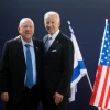 Israel's President Reuven Rivlin with U.S. Vice President Joe Biden before delivering joint statements at the President's Residence in Jerusalem on March 9, 2016. Photo by Yonatan Sindel/Flash90.