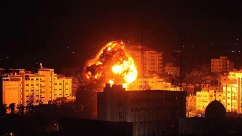 A view of an Israeli airstrike in the Gaza Strip on March 25, 2019. Credit: IDF Spokesperson's Unit.