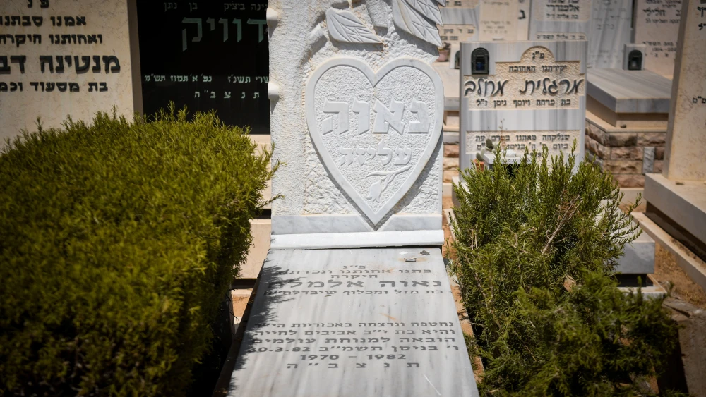 A view of the grave of Nava Elimelech, who was murdered in 1982, at the cemetery in Holon, on Aug. 5, 2019. Photo by Yonatan Sindel/Flash90.