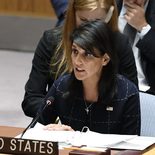 U.S. Ambassador to the United Nations Nikki Haley addresses a U.N. Security Council meeting on the situation in Syria, Sept. 27, 2017. Credit: U.N. Photo/Evan Schneider.