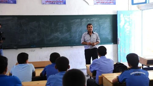 Students in a school in Gaza of the UNRWA at the beginning of the new academic year.