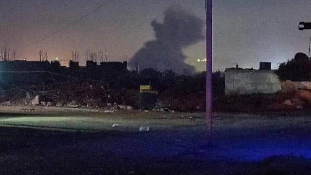 Screenshot of footage from alleged Israeli missile strikes in the Damascus area on Dec. 17, 2023. Source: X.