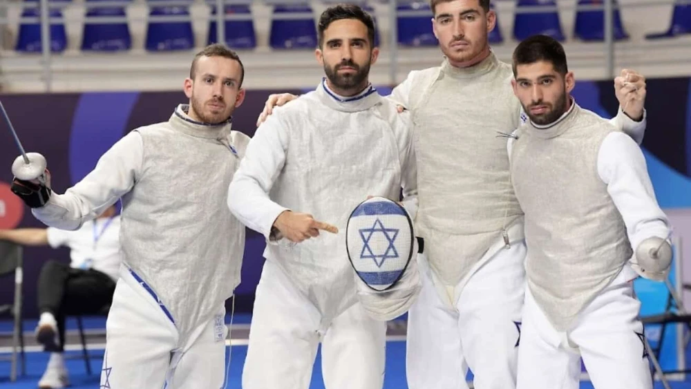Israeli fencers at the 2025 Fencing World Champsionships in July. Credit: Team Bizzi/Israel Fencing Association.