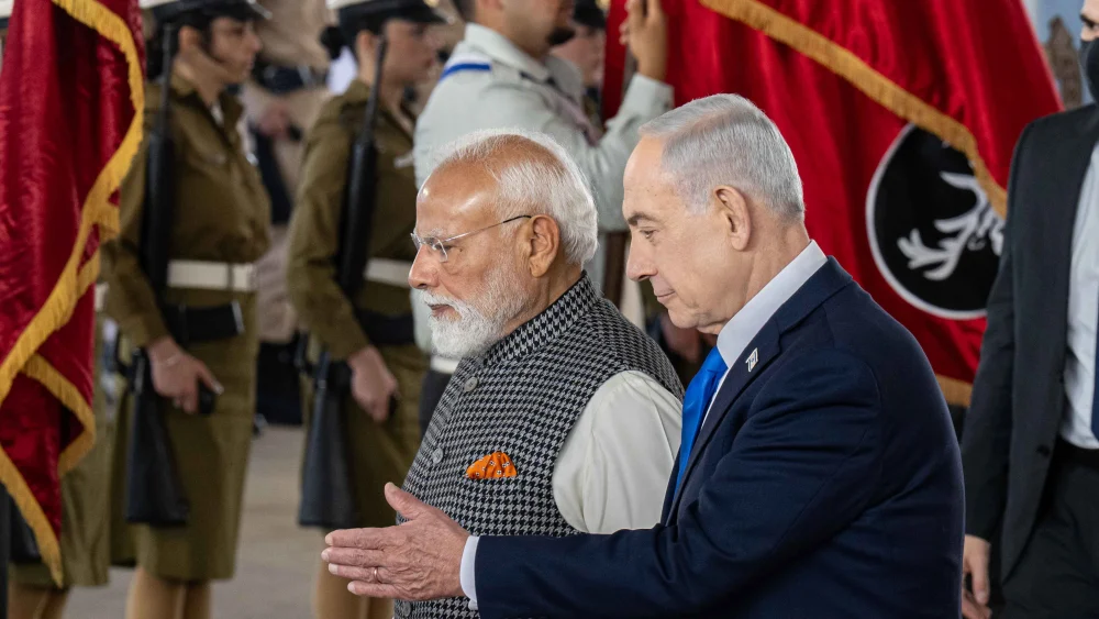 Narendra Modi and Israeli Prime Minister Benjamin Netanyahu