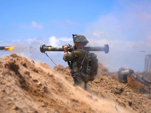 An Israeli soldier during recent combat operations in the Gaza Strip, in an image published on April 12, 2025. Credit: IDF.