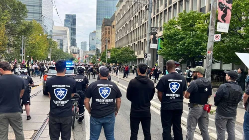 Members of Magen Herut on duty in Toronto
