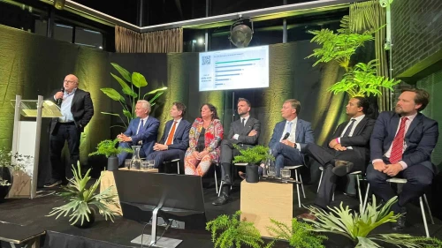 Dutch lawmakers debate their parties' policies on Israel and Jewish community issues in Amstelveen, the Netherlands on Oct. 16, 2025. Photo courtesy of CIDI.