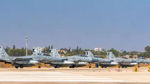 Israeli Air Force fighter jets prepare to depart for operations in Iran, as part of the effort to destroy the regime's nuclear weapons program and missile manufacturing industry, June 17, 2025. Credit: IDF.