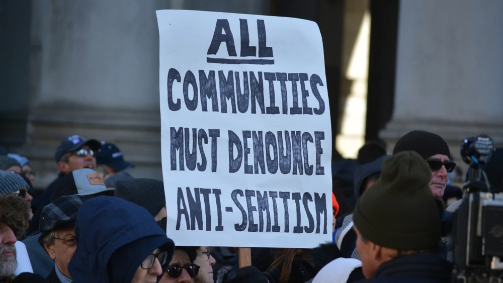 People marching from Manhattan to Brooklyn to protest the rise in antisemitism in New York, Jan. 5, 2020. Photo by Christopher Penler/Shutterstock.