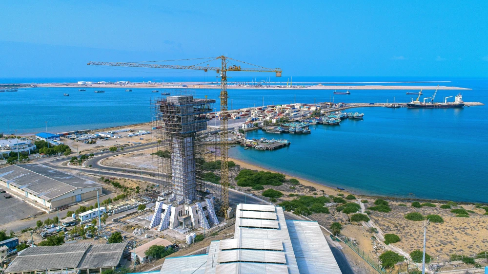 Chah Bahar Shahid Kalantari Port, along Iran's Gulf of Oman coastline, Aug. 18, 2021. Credit: Amohammadid via Wikimedia Commons.