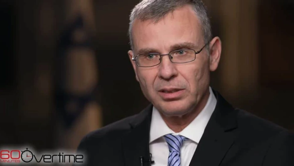 MInister of Justice Yariv Levin appears on CBS's "60 Minutes," Sept. 18, 2023. Screenshot.