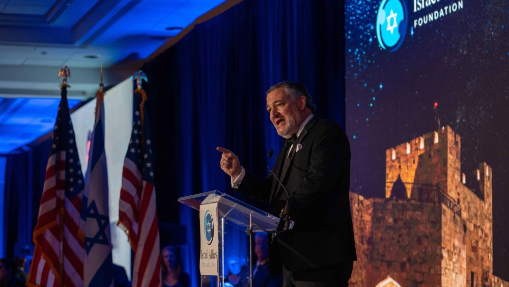 Sen. Ted Cruz (R-Texas) addresses a gathering of the Israel Allies Foundation in Washington, D.C., on Dec. 11, 2025. Photo by Jackson Young.