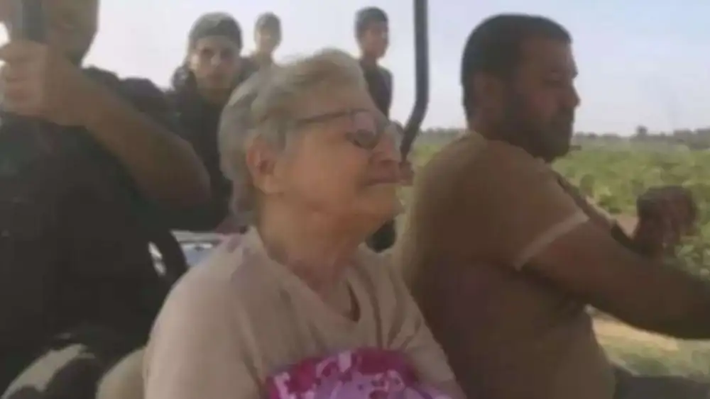 Yaffe Ader, 85, taken by Hamas terrorists. Screenshot.