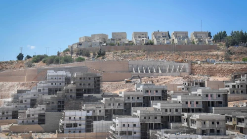 Homes under construction in the Israeli community of Elkana in Samaria, Aug. 21, 2019. Photo by Ben Dori/Flash90.