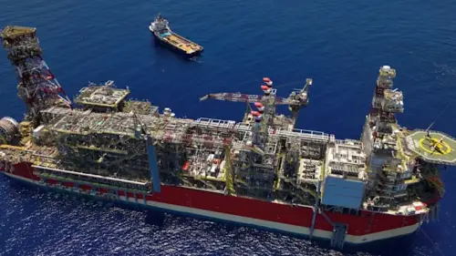 The floating production rig at Israel's Karish reservoir, 56 miles off the coast. Credit: Energean.