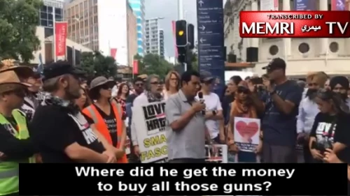 The “Love Aotearoa, Hate Racism (LAHR)” rally in Auckland, New Zealand, attended by more than 1,000 protesters on March 23, 2019, was streamed live on the Facebook page of Apna TV (New Zealand). (MEMRI)