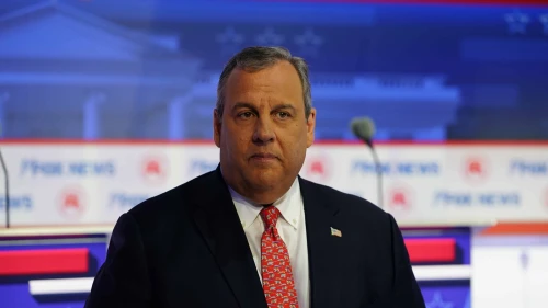 Former New Jersey Gov. Christ Christie at a Republican National Debate in Milwaukee on Aug. 23, 2023. Credit: Aaron of L.A. Photography/Shutterstock.