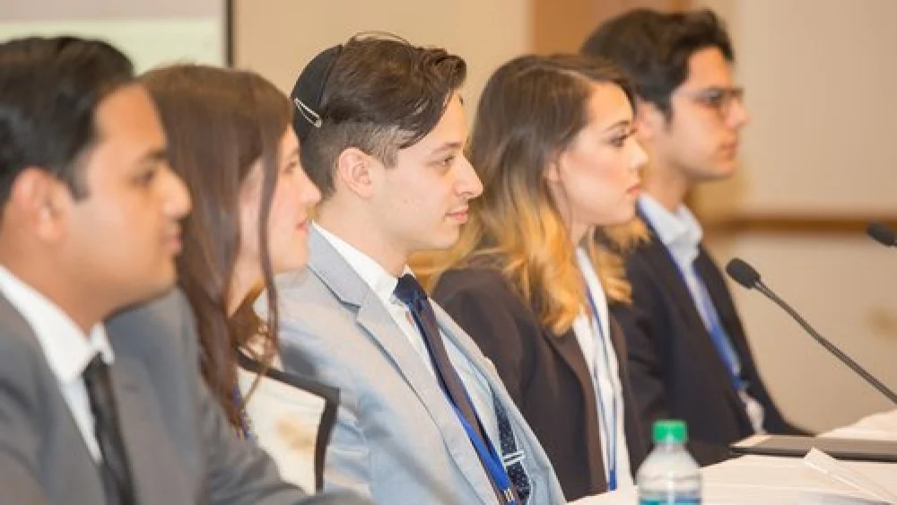 A panel discussion featuring college students during the CAMERA media watchdog's Dec. 4, 2017 national conference at Harvard University. Credit: Courtesy.