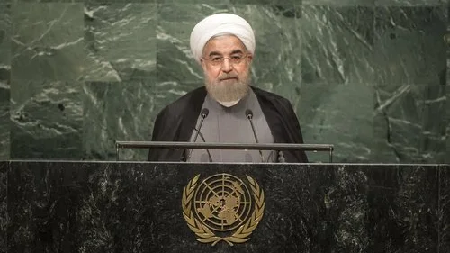 Iranian President Hassan Rouhani addresses the 71st United Nations General Assembly in New York City, Sept. 22, 2016. Credit: UN Photo/Cia Pak.