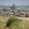 Israeli tanks stationed near the Israeli-Gaza border on March 27, 2019. Photo by Dudi Modan/Flash90.