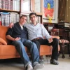 Hadar Goldin (left) with his father, Simcha. Credit: Courtesy of the Goldin family.