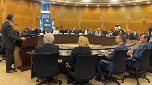 MK Yuli Edelstein addresses Christian supporters of Israel at the Knesset in Jerusalem, May 2, 2023. Courtesy.