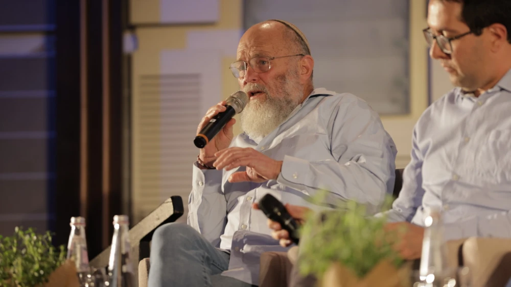 Brig. Gen. (res.) Effie Eitam speaking at the Israel Defense and Security Forum (IDSF) Conference, May 9, 2023. Photo by Daniel Stravo/Israel Defense Conference/IDSF.
