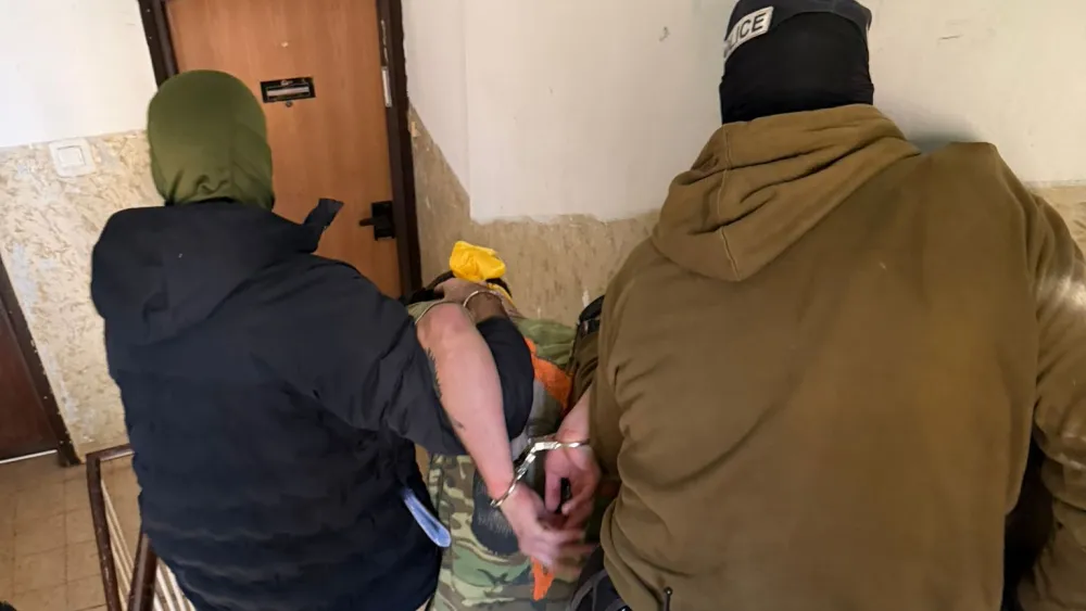 Israeli security forces detain Haifa resident Ami Gaidarov, 22, on suspicion of espionage on behalf of the Iranian regime, March 2026. Credit: Israel Police Spokesperson's Unit.