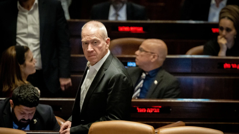 Israeli Defense Minister Yoav Gallant at the Knesset, March 22, 2023. Photo by Yonatan Sindel/Flash90.