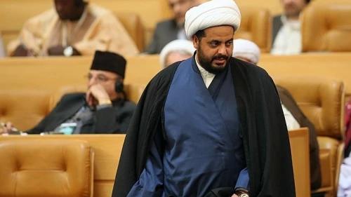 Iraqi Shi'ite militia leader Qais Khazali at a conference in Tehran on Nov. 23, 2017. Credit: Meghdad Madadi/Tasnim news agency via Wikimedia Commons.