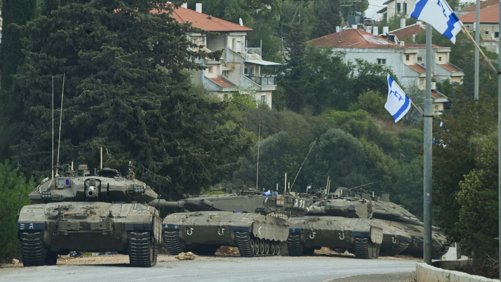 Israeli tanks in Metula, near the border with Lebanon, Oct. 11, 2023. Photo by Tomer Neuberg/Flash90.