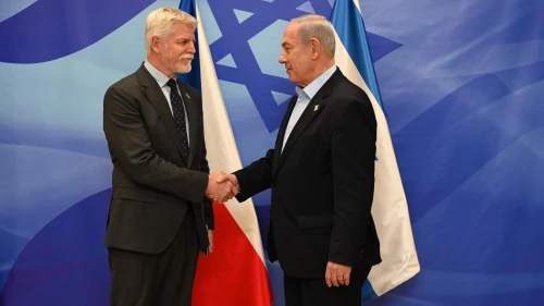 Israeli Prime Minister Benjamin Netanyahu hosts Czech President Petr Pavel in Jerusalem, Jan. 15, 2024. Photo by Haim Zach/GPO.