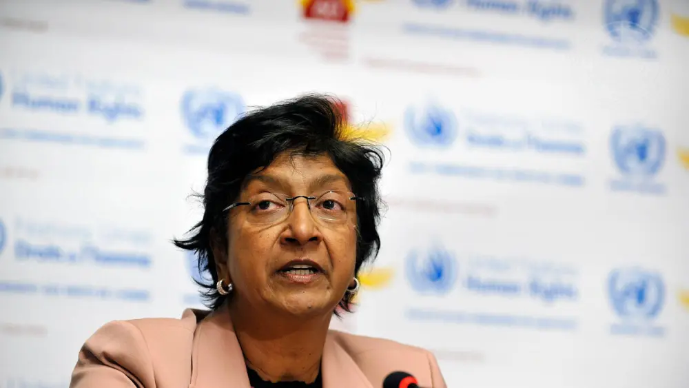 Navi Pillay, chair of the United Nations Commission of Inquiry on the Occupied Palestinian Territory, including East Jerusalem, and Israel, addresses a press conference. Credit: Jean-Marc Ferré/U.N. Photo.