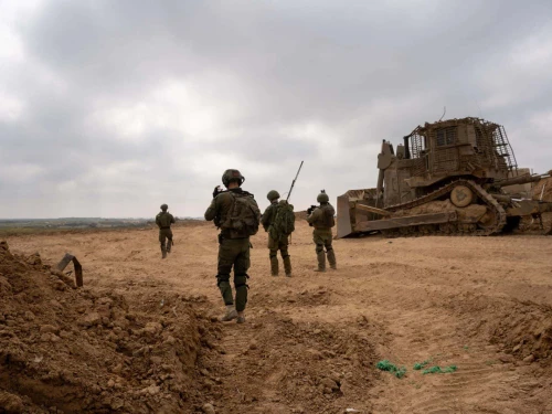 Israeli soldiers during operational activities in the central Gaza Strip on March 19, 2025. Credit: IDF.