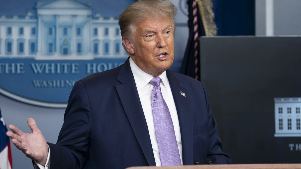 U.S. President Donald Trump answers a reporter’s question during a press conference on Aug. 5, 2020, in the James S. Brady Press Briefing Room of the White House. Credit: Joyce N. Boghosian/The White House.