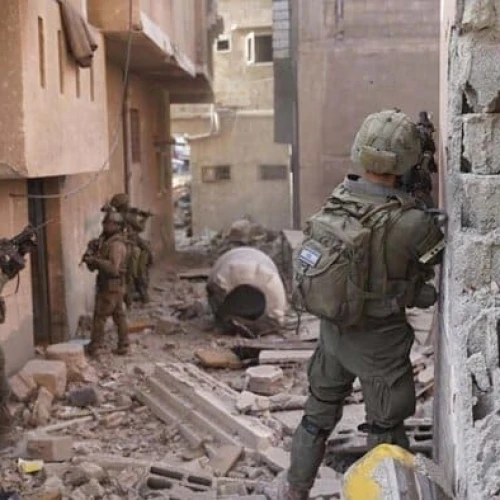 Israeli soldiers in Khan Yunis, the southern Gaza Strip, Jan. 14, 2024. Credit: IDF Spokesperson's Unit.