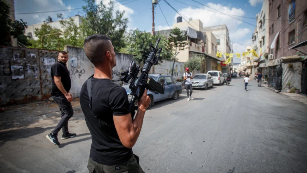 Palestinian gunmen attend the funeral in Jenin of Muhammad Saban, who was killed during clashes with Israeli forces, Sept. 6, 2022. Photo by Nasser Ishtayeh/Flash90.