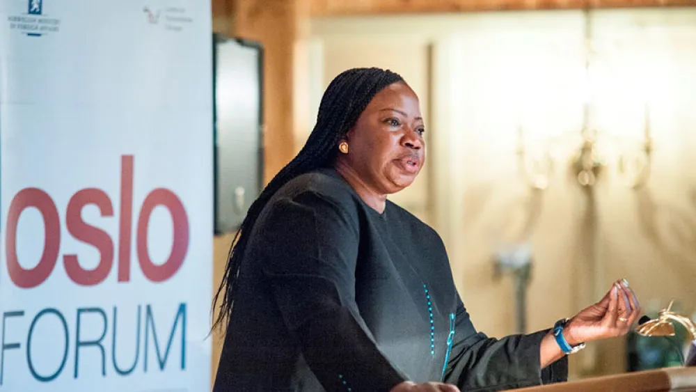 International Criminal Court chief prosecutor Fatou Bensouda speaks at the Oslo Forum in 2014. Photo: Stine Merethe Eid via Wikimedia Commons.