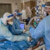 Medical staff at work at Hadassah Ein Kerem medical center in Jerusalem on Aug. 25, 2021. Photo: Yonatan Sindel/Flash90