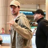 Deni Avdija, Israeli professional basketball player for the Portland Trail Blazers of the NBA, lands at Ben-Gurion International Airport on April 16, 2025. Credit: Flash90.