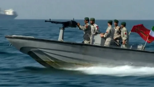 An Iranian patrol boat in the Gulf of Oman. Source: Screenshot.